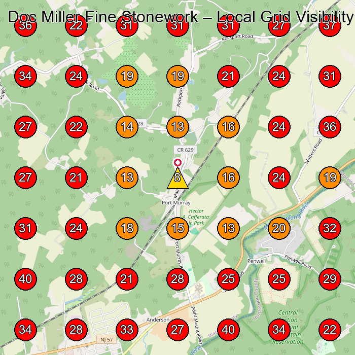 Doc Miller Fine Stonework GeoGrid visibility map for Plumber in None
